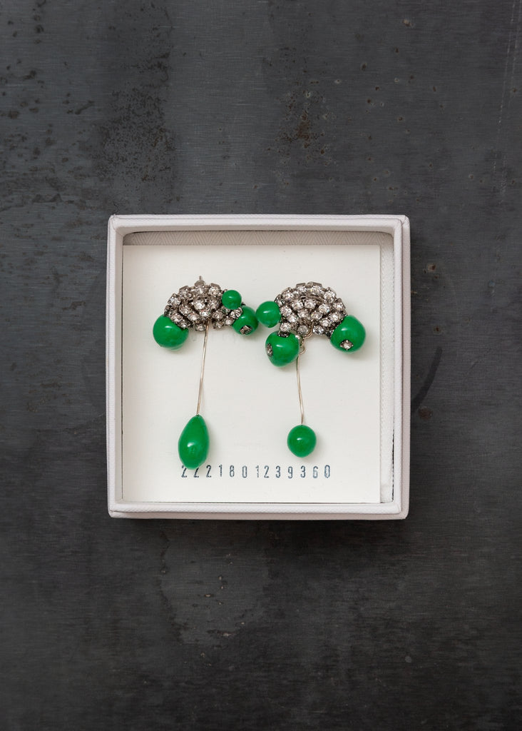 Hanna Yoo_Dear U Giving the Birth Crystal Rhinestone in Green_earrings_ - Finefolk