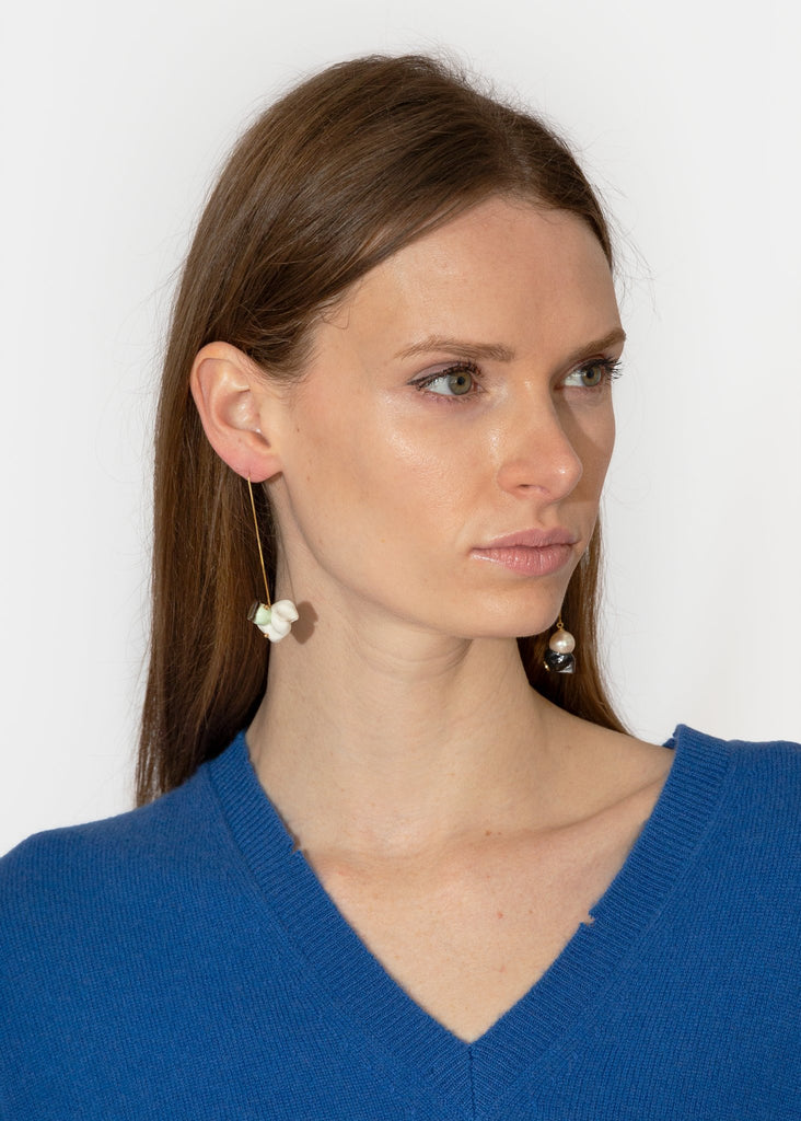 Hanna Yoo_Planet Nuage Thread Single in White/Multi_earrings_ - Finefolk
