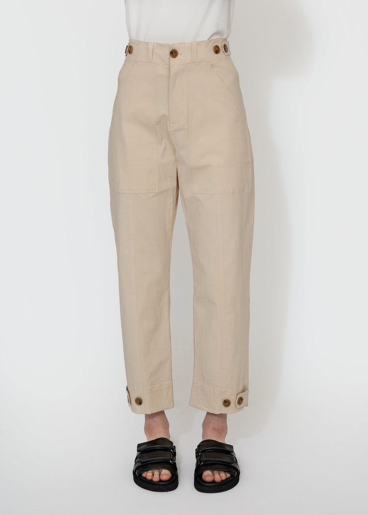 Mijeong Park_Cropped Workwear Pants in Light Beige_Pant_XS - Finefolk