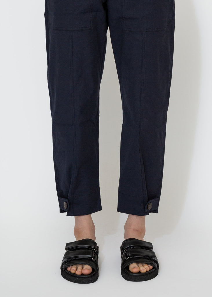 Mijeong Park_Cropped Workwear Pants in Navy_Pant_XS - Finefolk