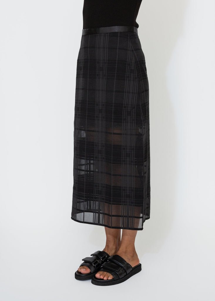 Mijeong Park_Plaid Lace Midi Skirt in Black_Skirt_XS - Finefolk