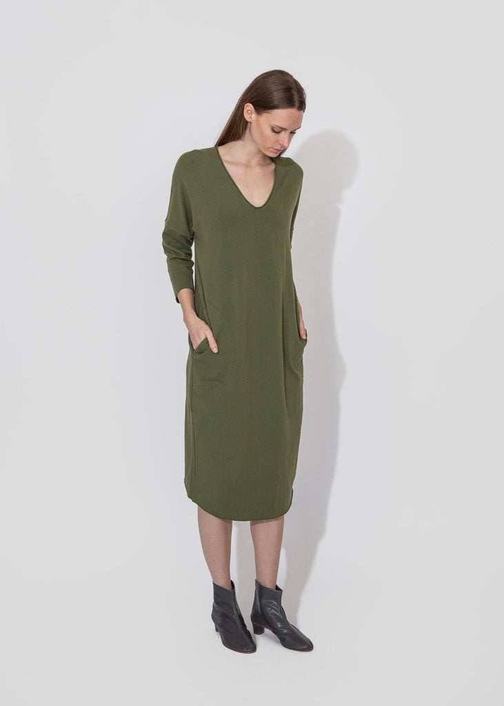 Raquel Allegra_Tulip Dress in Moss_Dress_0 - Finefolk