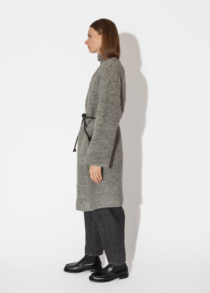 Sayaka Davis_Twill Knit Coat in Mid-Gray__ - Finefolk
