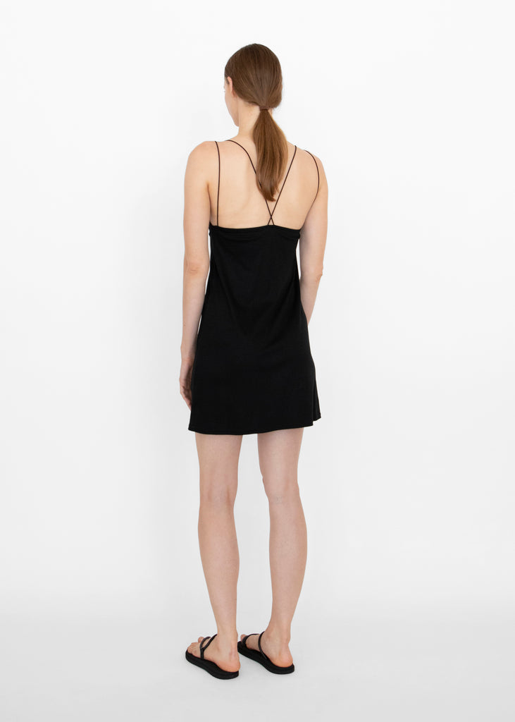 Sayaka Davis Organic Cotton Mini Slip Dress Black M-Strap Petticoat