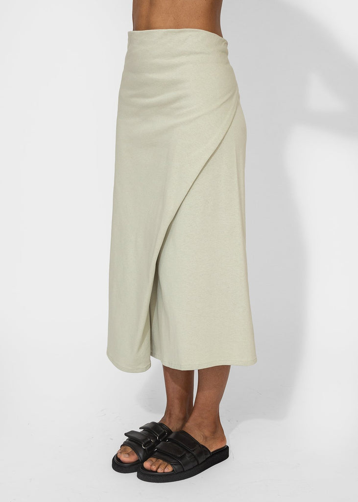 6397_Draped Wrap Skirt in Chalk_Apparel & Accessories_XS - Finefolk