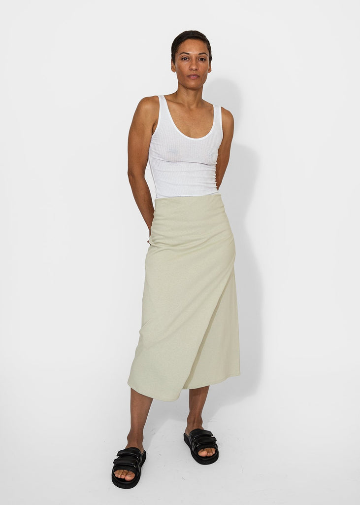 6397_Draped Wrap Skirt in Chalk_Apparel & Accessories_XS - Finefolk