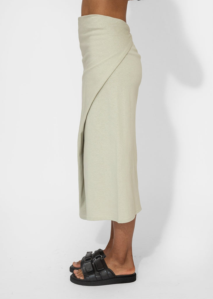 6397_Draped Wrap Skirt in Chalk_Apparel & Accessories_XS - Finefolk