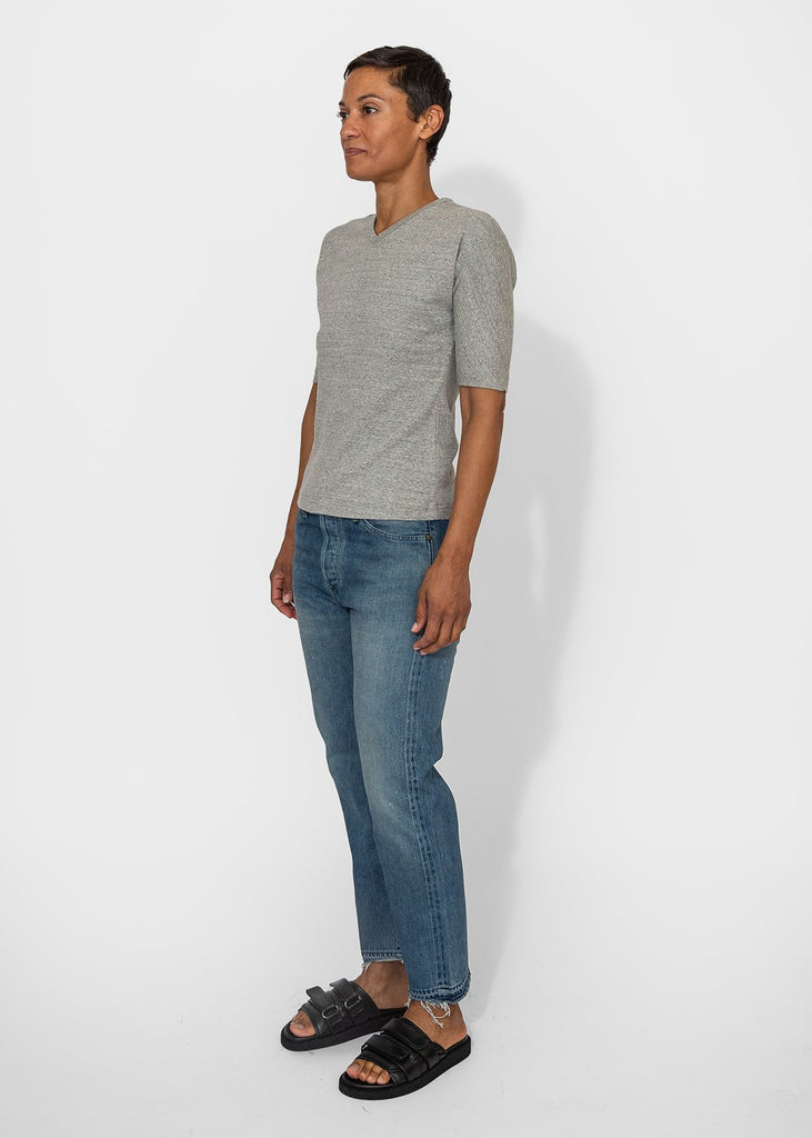 6397_High V Elbow T in Heather Grey_Apparel & Accessories_XS - Finefolk