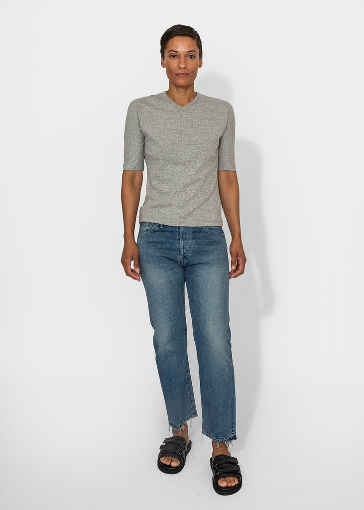 6397_High V Elbow T in Heather Grey_Apparel & Accessories_XS - Finefolk