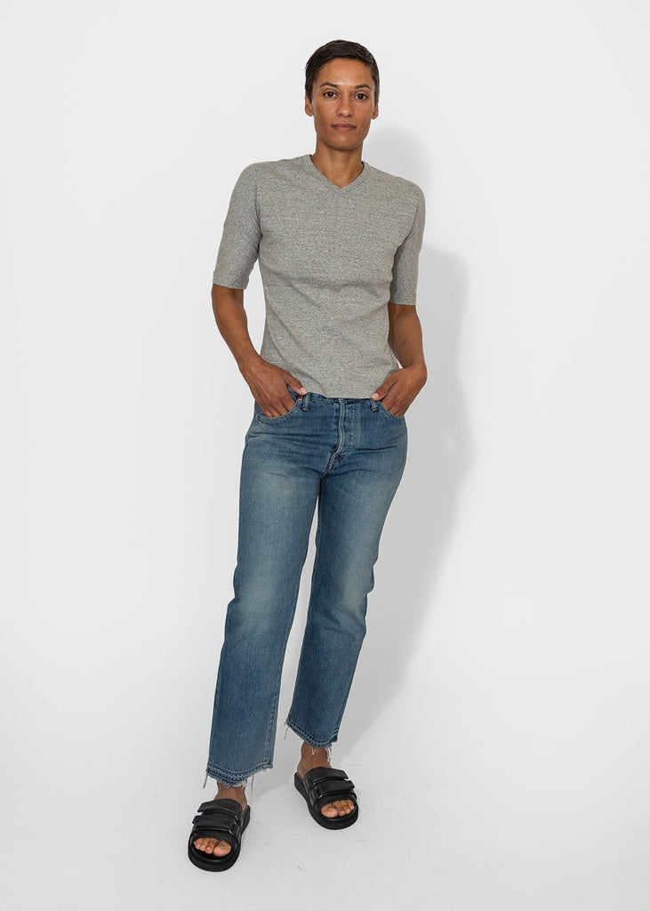 6397_High V Elbow T in Heather Grey_Apparel & Accessories_XS - Finefolk