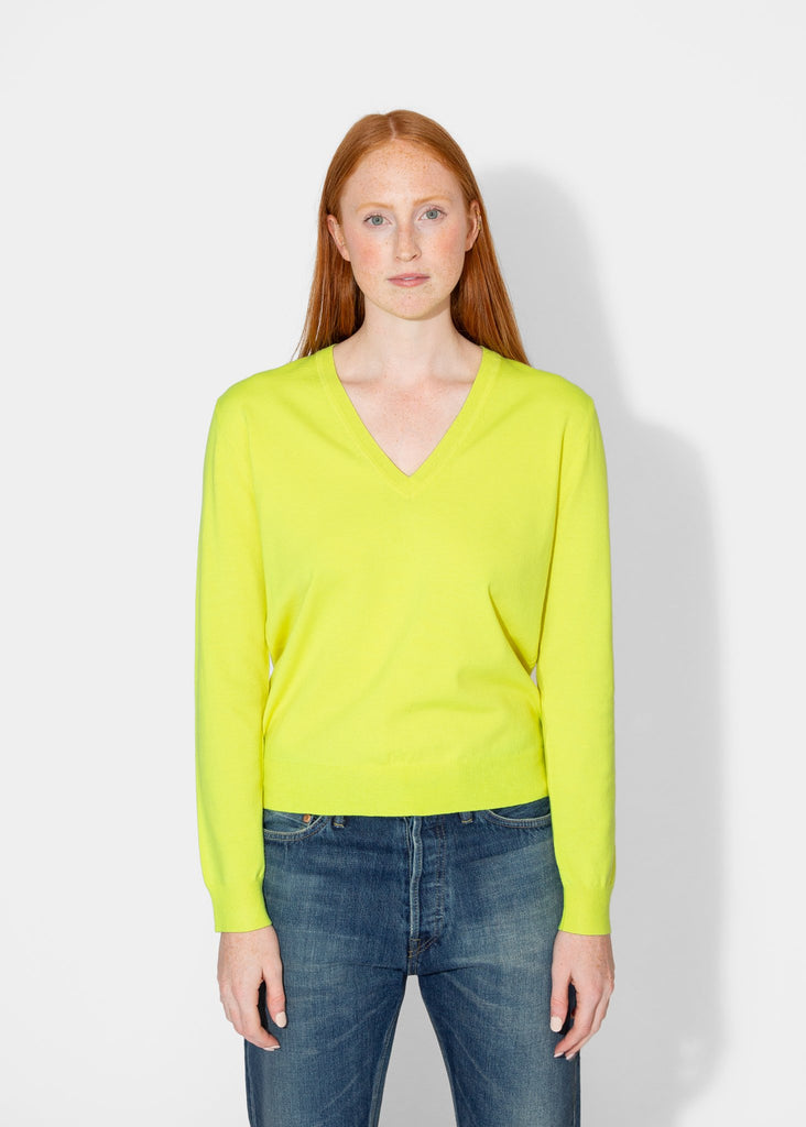 6397_Perfect V in Neon Yellow_Sweater_XS - Finefolk