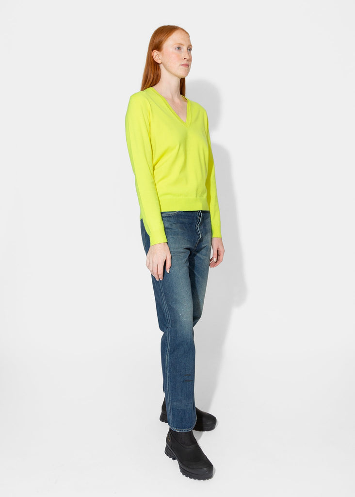 6397_Perfect V in Neon Yellow_Sweater_XS - Finefolk