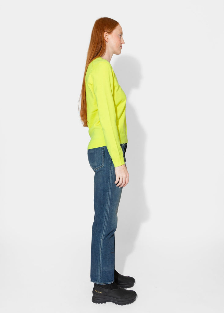 6397_Perfect V in Neon Yellow_Sweater_XS - Finefolk