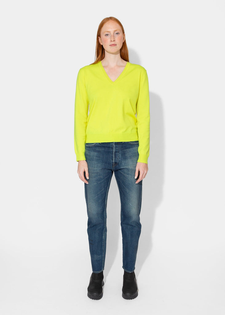 6397_Perfect V in Neon Yellow_Sweater_XS - Finefolk