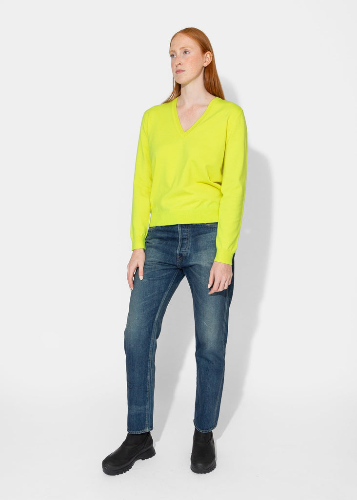 6397_Perfect V in Neon Yellow_Sweater_XS - Finefolk