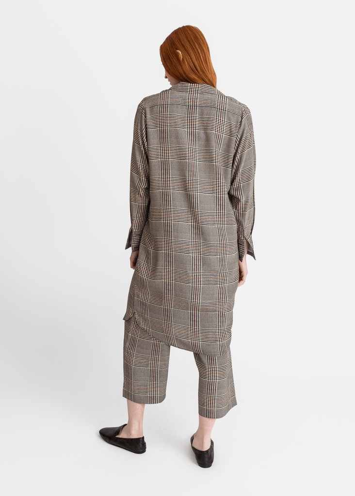 6397_Printed Flattened Shirt Dress in Houndstooth_Dresses_XS - Finefolk