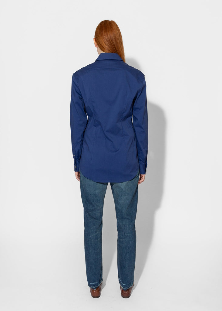 6397_Slim Long Shirt in Ultramarine_Tops_XS - Finefolk