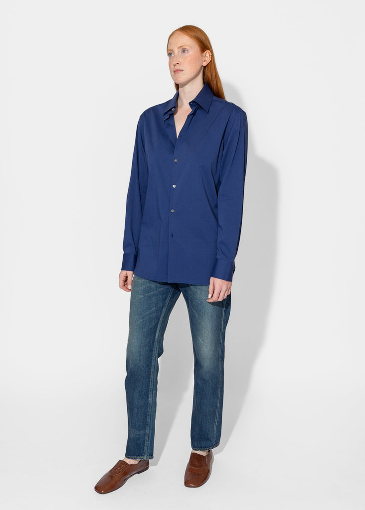 6397_Slim Long Shirt in Ultramarine_Tops_XS - Finefolk