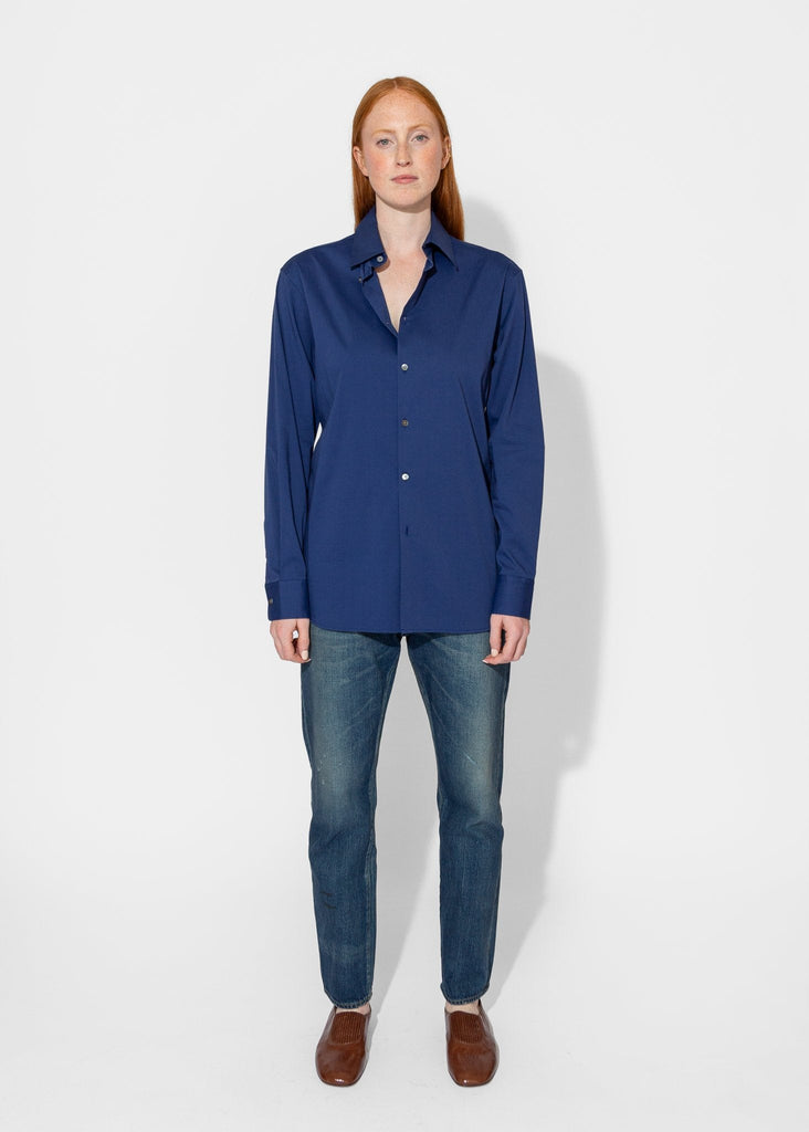 6397_Slim Long Shirt in Ultramarine_Tops_XS - Finefolk