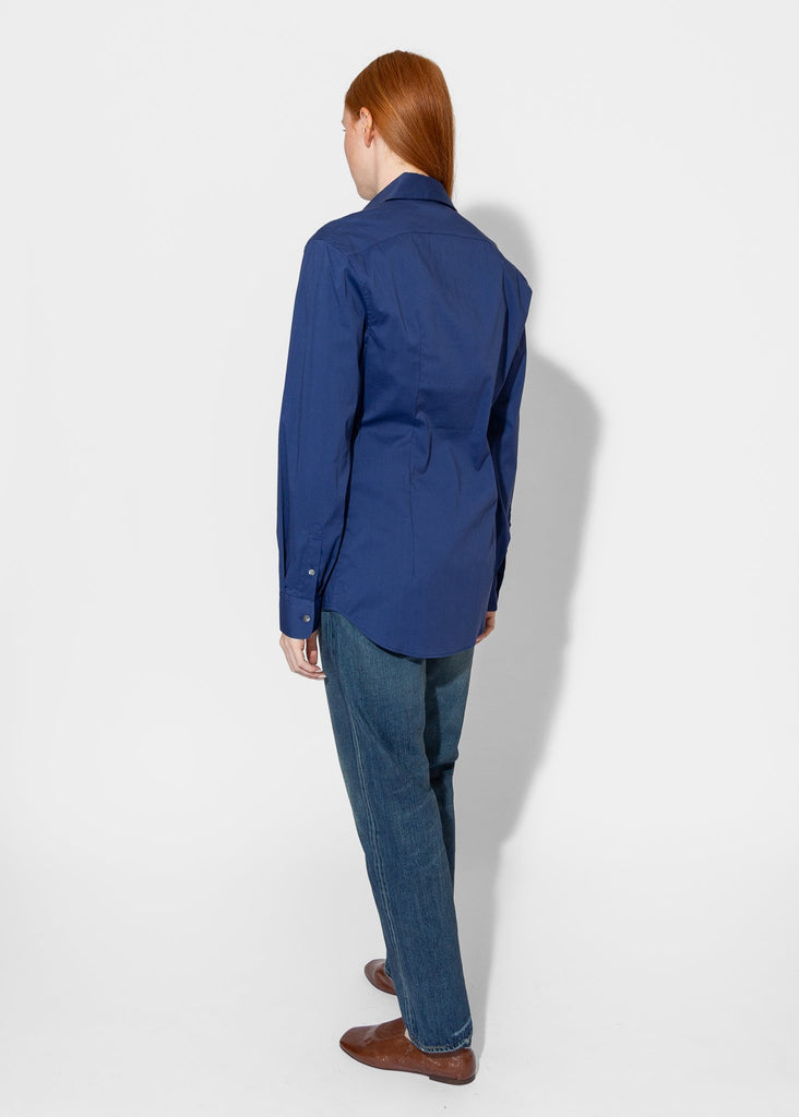 6397_Slim Long Shirt in Ultramarine_Tops_XS - Finefolk