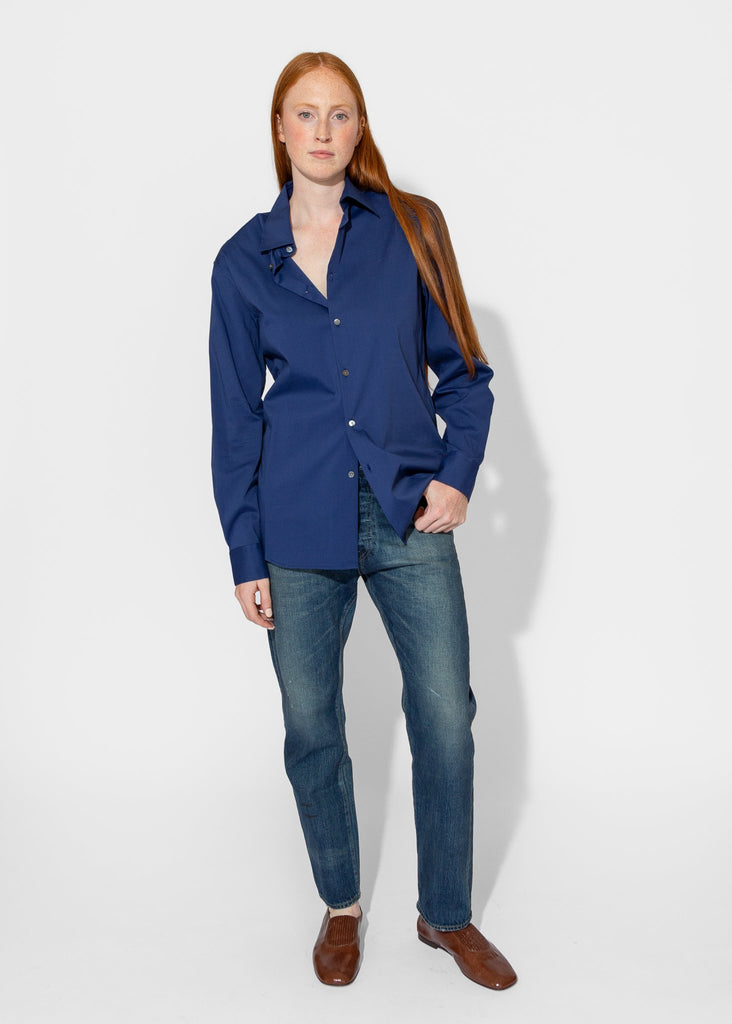 6397_Slim Long Shirt in Ultramarine_Tops_XS - Finefolk