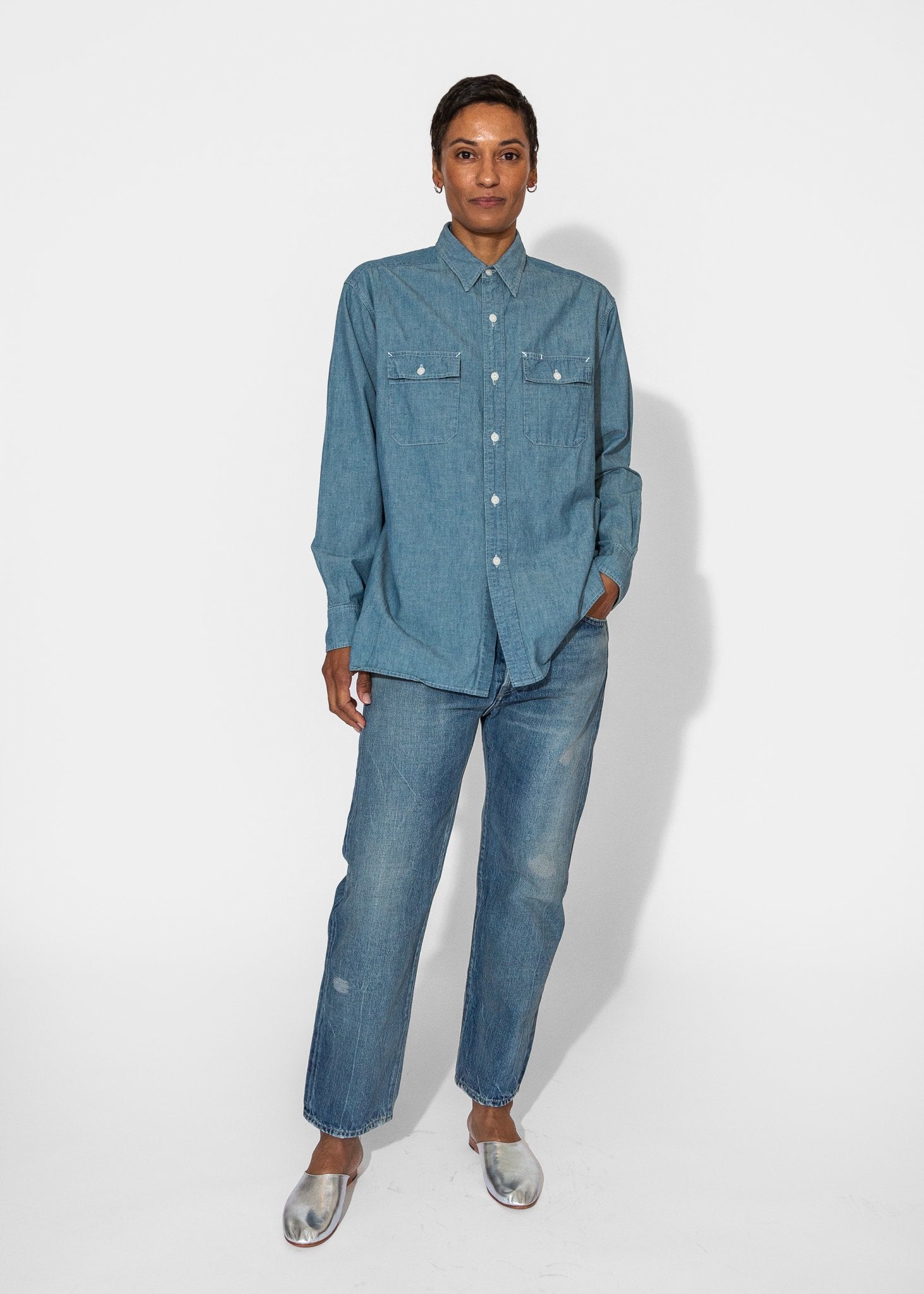 Chambray Work Shirt in Chambray – Finefolk