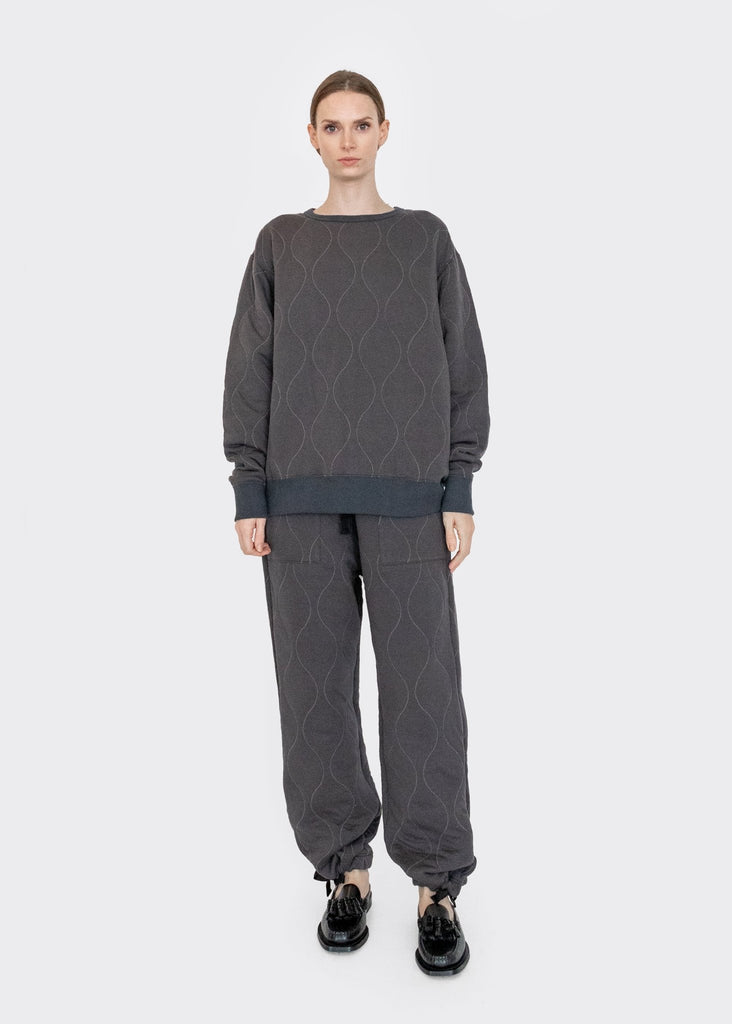 Chimala_Quilted Crew Top in Charcoal__xs - Finefolk
