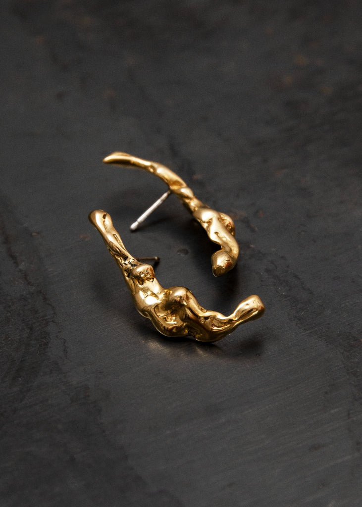 Faris_Small Lava Ear Cuff in Bronze_Earrings_ - Finefolk