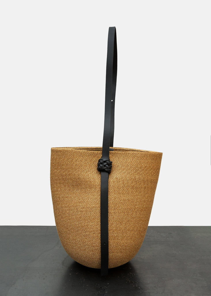 Kamaro'an_Koreng Bucket Bag in Straw/Italian Leather_Bags_ - Finefolk