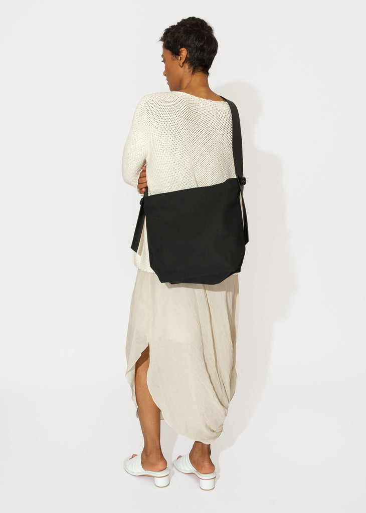 Kamaro'an_Tafolod Shoulder Bag in Black Cotton/Italian Leather_Bags_ - Finefolk