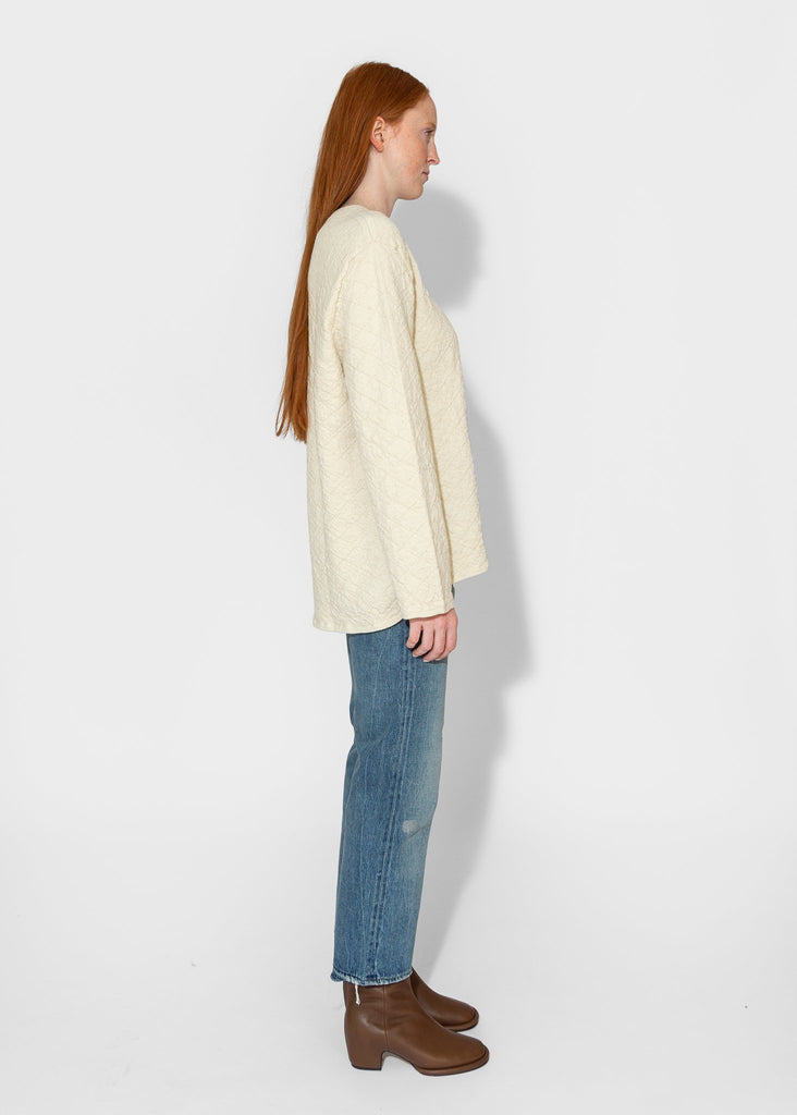 Lauren Manoogian_Diamond Quilt Pullover in Raw White_Sweaters_1 - Finefolk