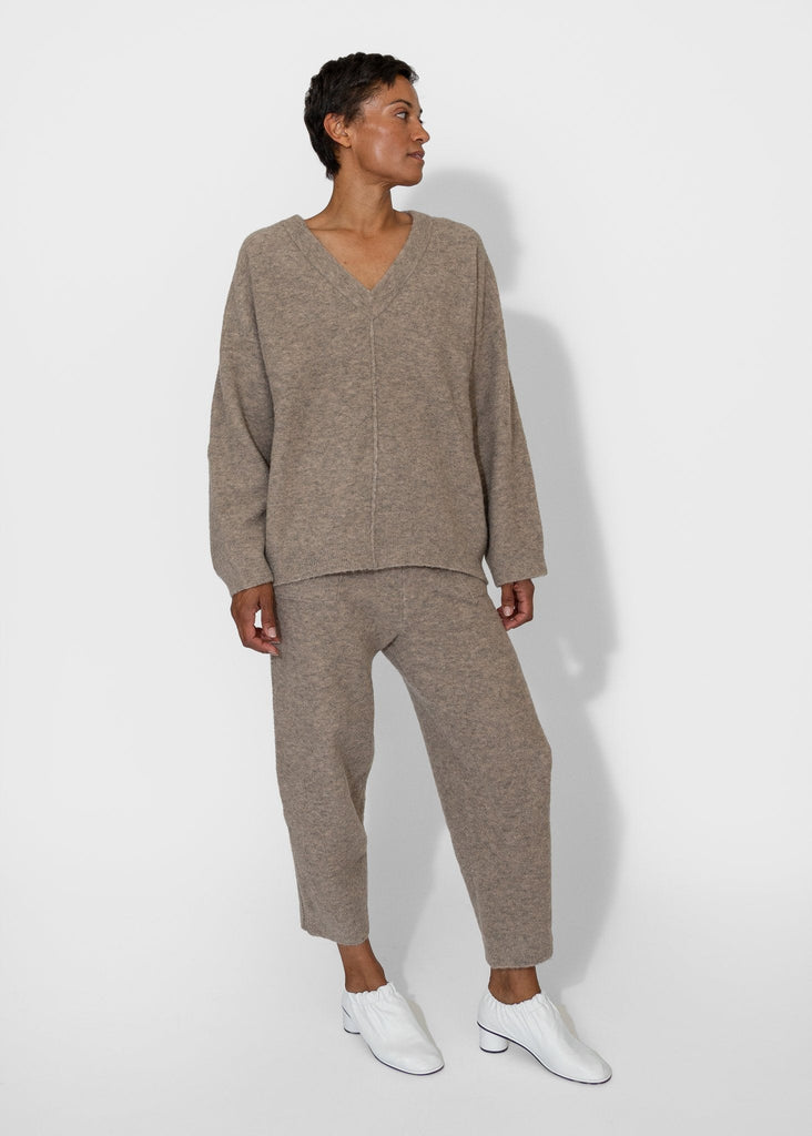 Lauren Manoogian_Fleece V Neck in Moth_Apparel & Accessories_1 - Finefolk