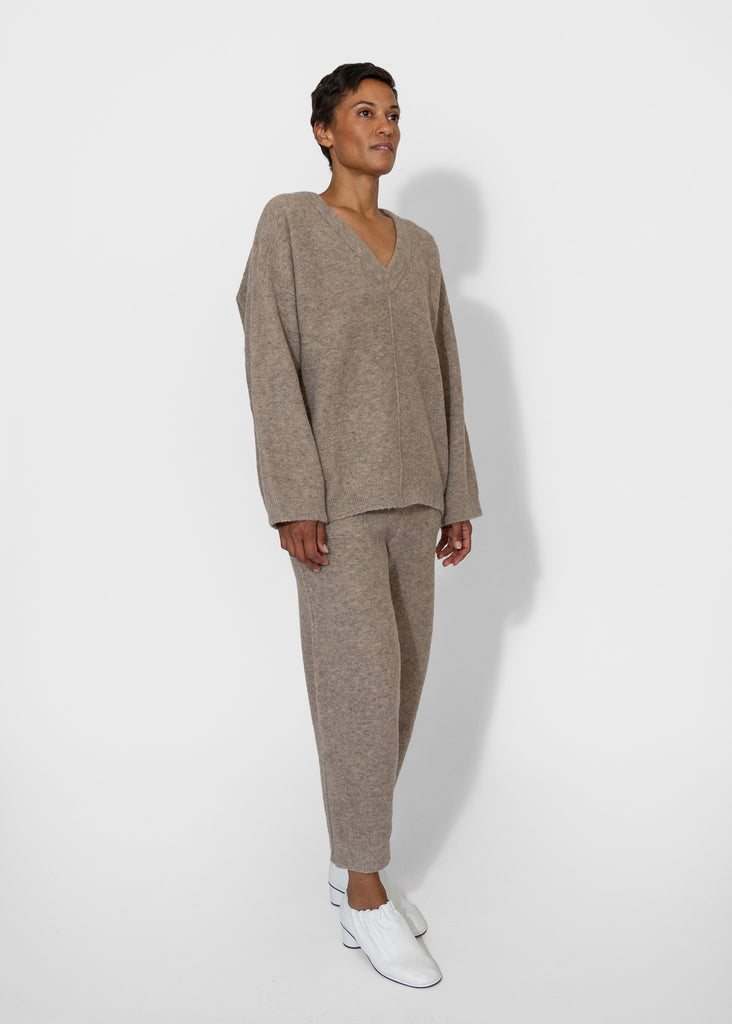 Lauren Manoogian_Fleece V Neck in Moth_Apparel & Accessories_1 - Finefolk