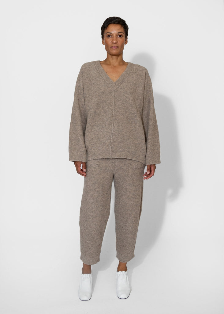 Lauren Manoogian_Fleece V Neck in Moth_Apparel & Accessories_1 - Finefolk