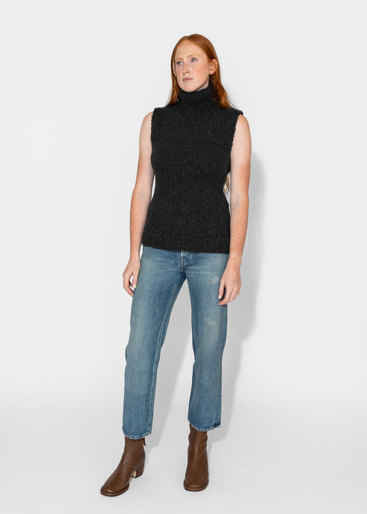 Lauren Manoogian_Handknit Peplum Shell in Ink_Sweater_1 - Finefolk