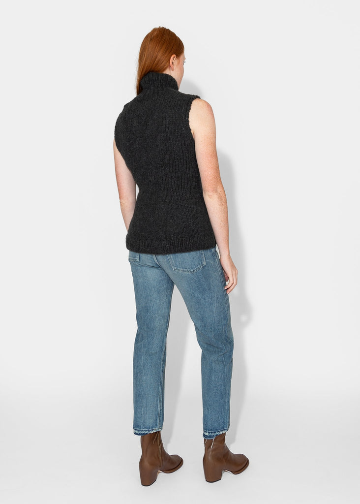 Lauren Manoogian_Handknit Peplum Shell in Ink_Sweater_1 - Finefolk