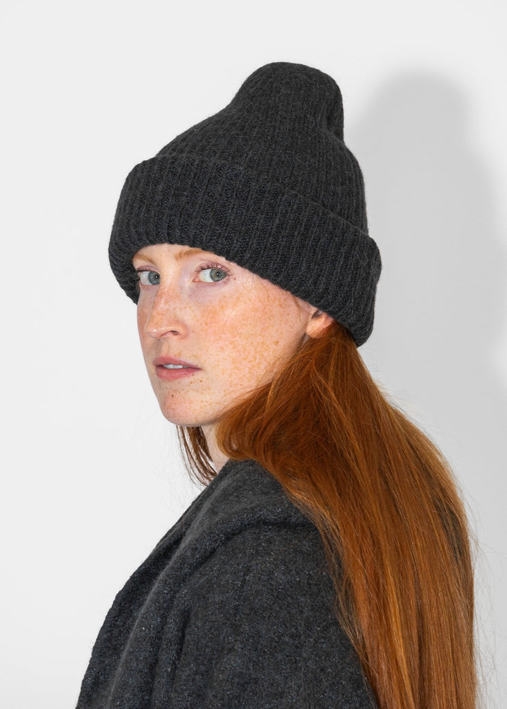 Lauren Manoogian_Soft Rib Beanie in Ink_Hats_ - Finefolk