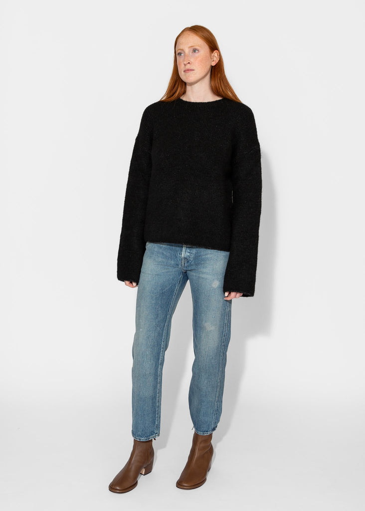 Lauren Manoogian_Vello Crewneck in Black_Sweater_1 - Finefolk