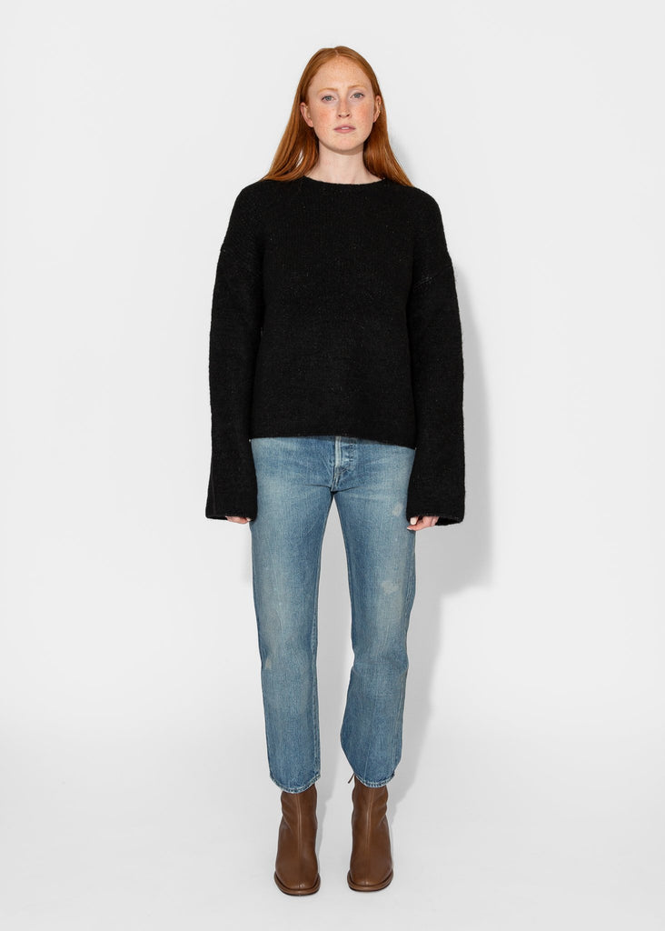 Lauren Manoogian_Vello Crewneck in Black_Sweater_1 - Finefolk