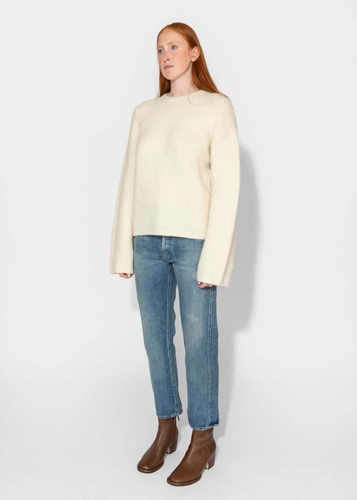 Lauren Manoogian_Vello Crewneck in Raw White_Sweater_1 - Finefolk