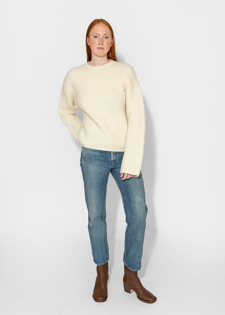 Lauren Manoogian_Vello Crewneck in Raw White_Sweater_1 - Finefolk