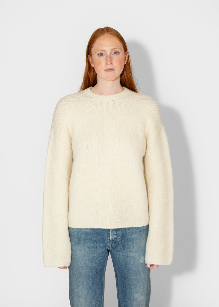 Lauren Manoogian_Vello Crewneck in Raw White_Sweater_1 - Finefolk