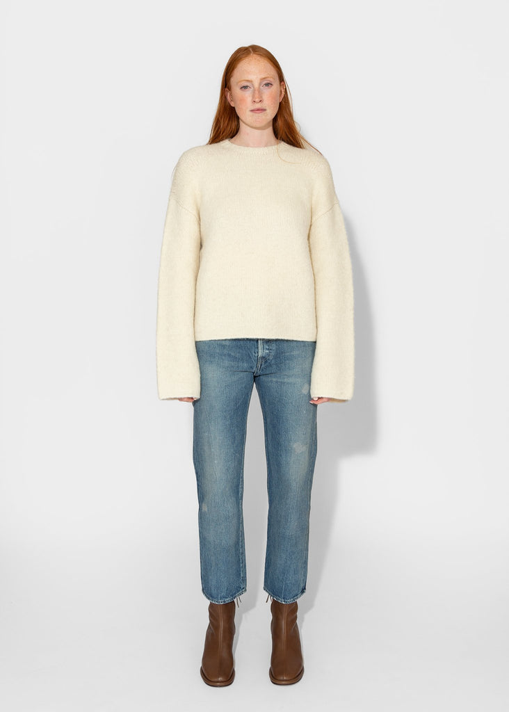 Lauren Manoogian_Vello Crewneck in Raw White_Sweater_1 - Finefolk