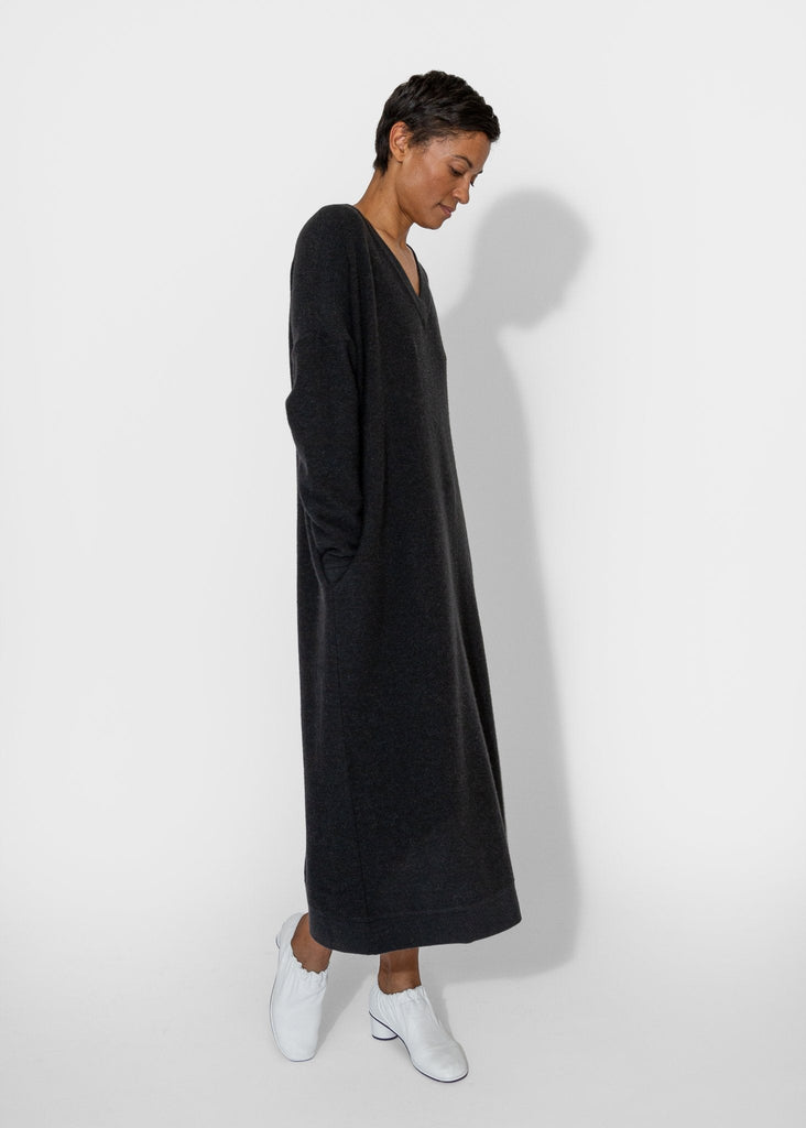 Lauren Manoogian_Wide V Neck Dress in Ink_Apparel & Accessories_1 - Finefolk