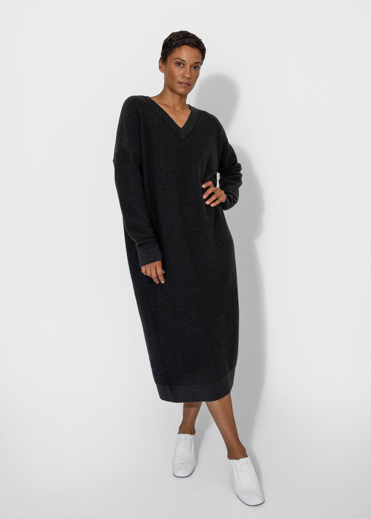 Lauren Manoogian_Wide V Neck Dress in Ink_Apparel & Accessories_1 - Finefolk