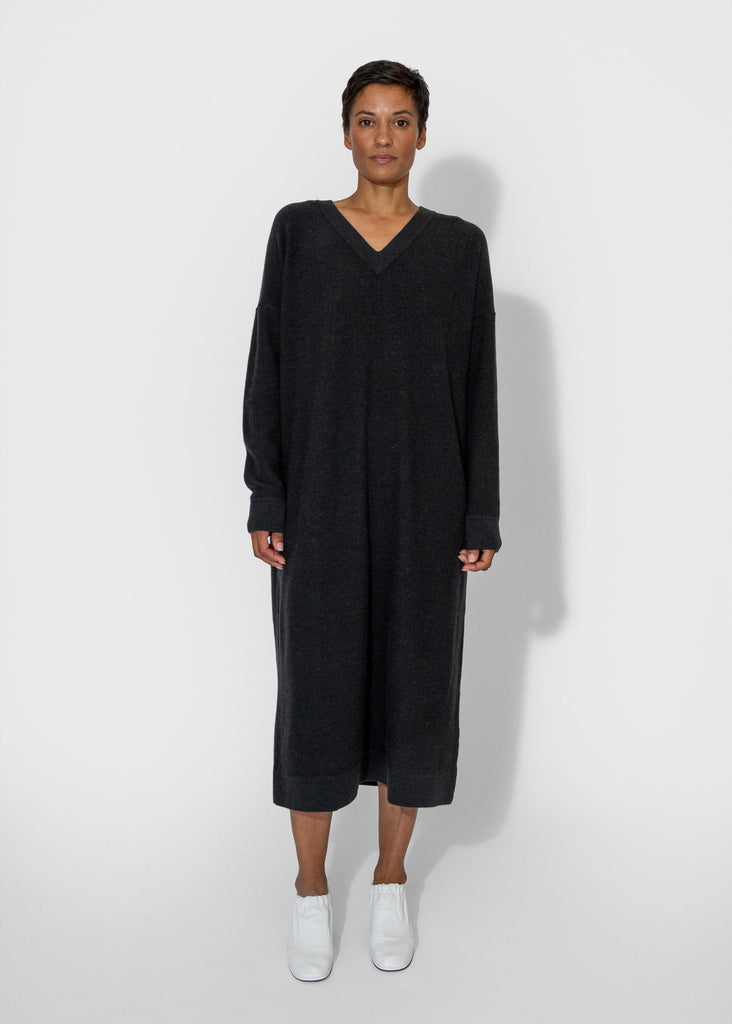 Lauren Manoogian_Wide V Neck Dress in Ink_Apparel & Accessories_1 - Finefolk