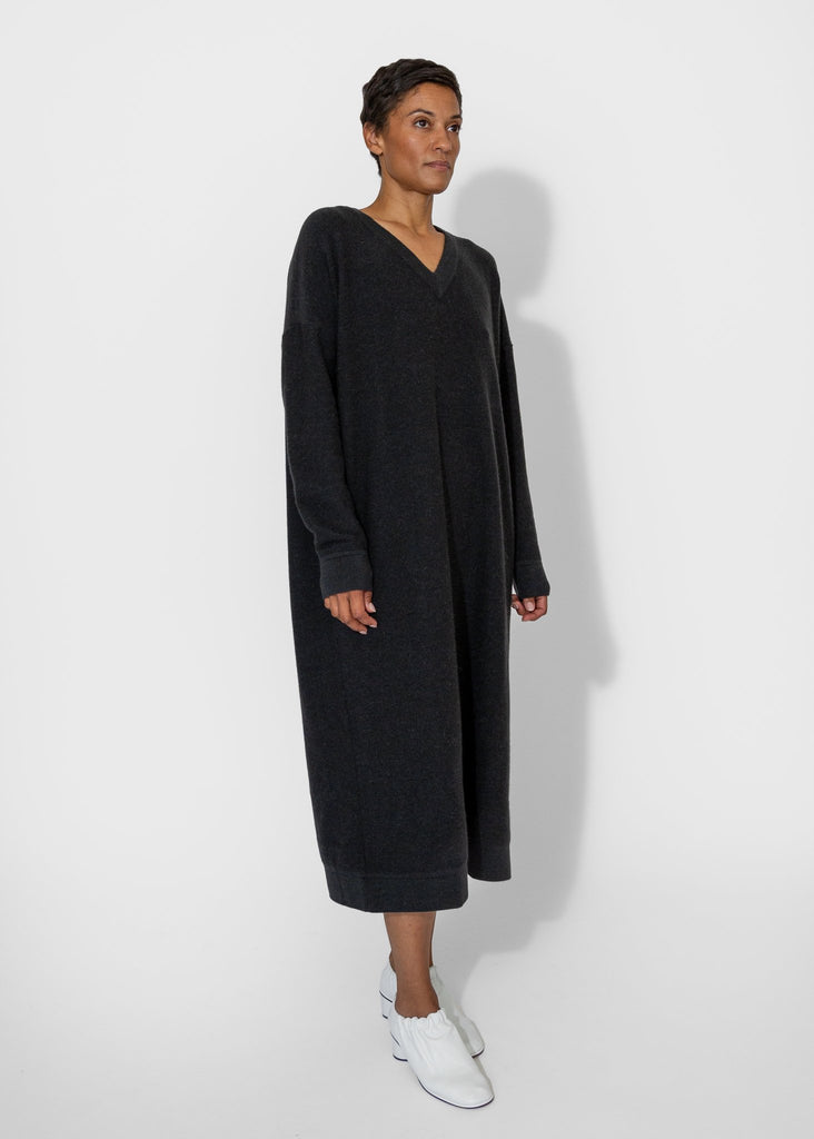 Lauren Manoogian_Wide V Neck Dress in Ink_Apparel & Accessories_1 - Finefolk