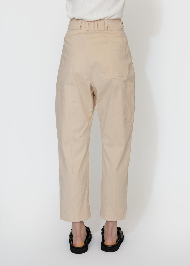 Mijeong Park_Cropped Workwear Pants in Light Beige_Pant_XS - Finefolk