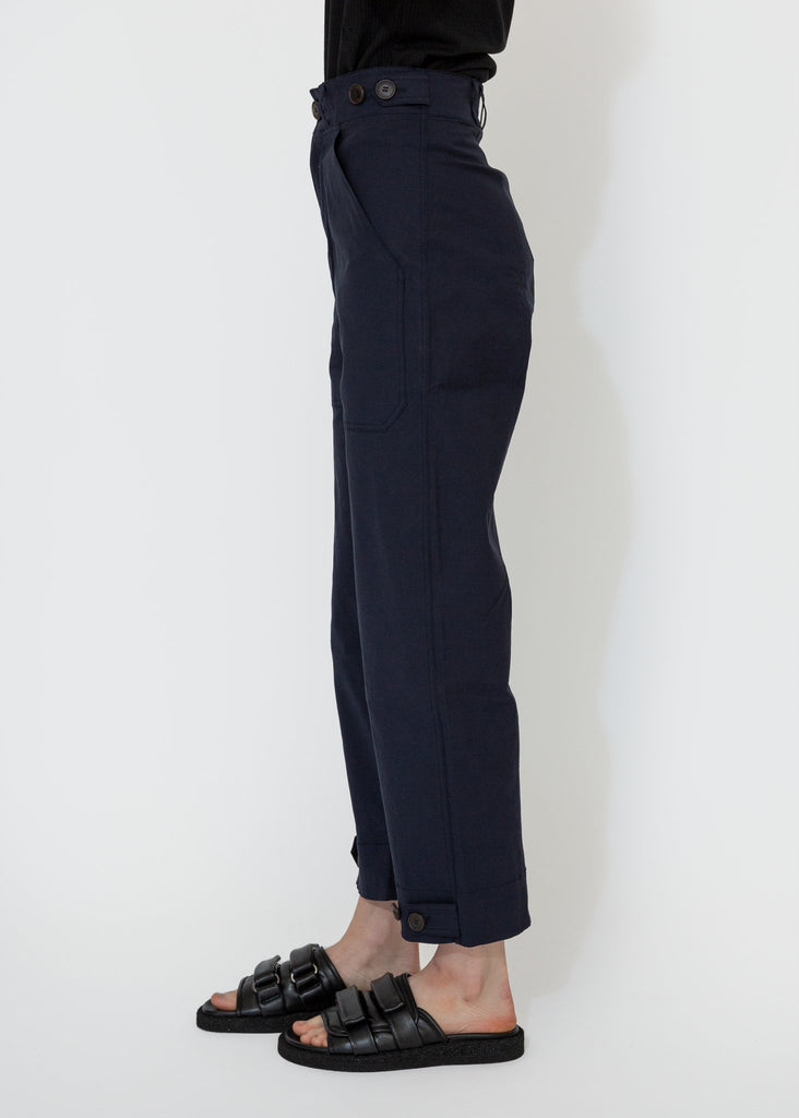 Mijeong Park_Cropped Workwear Pants in Navy_Pant_XS - Finefolk