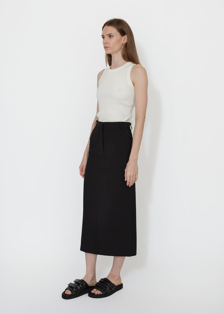 Mijeong Park_Split Back Midi Skirt in Black_Skirt_XS - Finefolk